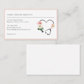 Floral Stethoscoop voor thuiszorg Visitekaartje (Voorkant / Achterkant)