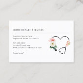 Floral Stethoscoop voor thuiszorg Visitekaartje (Voorkant)