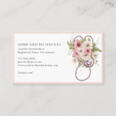 Floral Stethoscoop voor thuiszorg Visitekaartje (Voorkant)