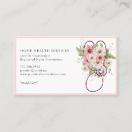 Floral Stethoscoop voor thuiszorg Visitekaartje