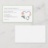 Floral Stethoscoop voor thuiszorg Visitekaartje (Voorkant / Achterkant)