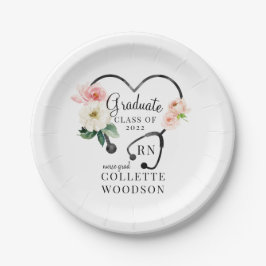 Floral Stethoscope Nurse Afstudeerder Class 2022 P Papieren Bordje