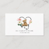 Floral Stethoscope Teddy Bear Pediatrician Visitekaartje (Voorkant)