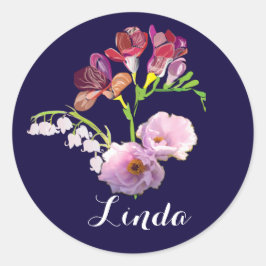 Floral Sticker w/Name