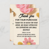 Floral  stijlvolle flat met dank voor je kaart (Voorkant / Achterkant)