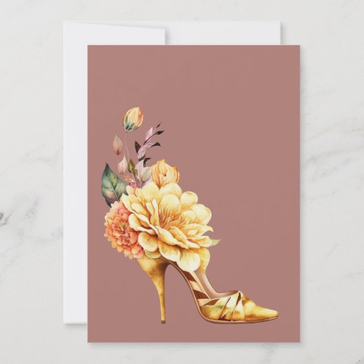 Floral Stiletto Blush Pink Arch Weddenschap Kaart (Achterkant)