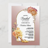 Floral Stiletto Shoe Blush Pink Vrijgezellenfeest Kaart (Voorkant)