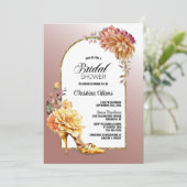 Floral Stiletto Shoe Blush Pink Vrijgezellenfeest Kaart (Staand voorkant)