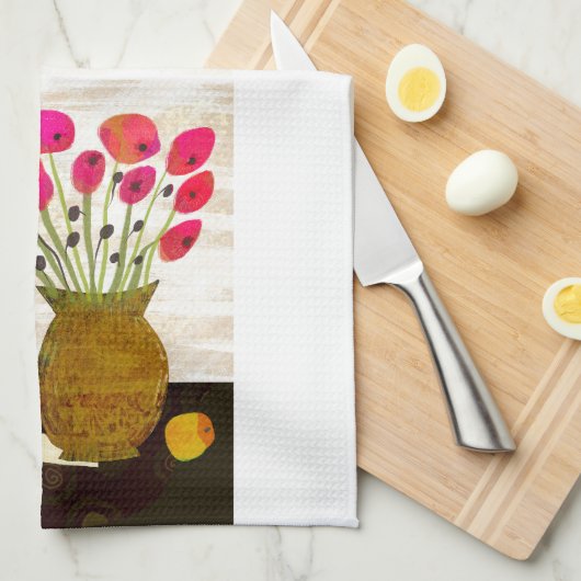 Floral still Kitchen Tea Towel Theedoek (Quarter Fold)