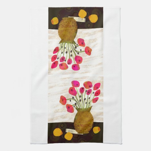 Floral still Kitchen Tea Towel Theedoek (Verticaal)