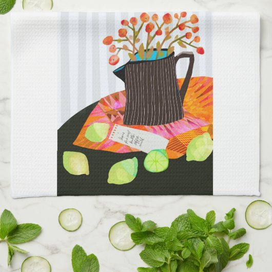 Floral still Kitchen Tea Towel Theedoek (Gevouwen)