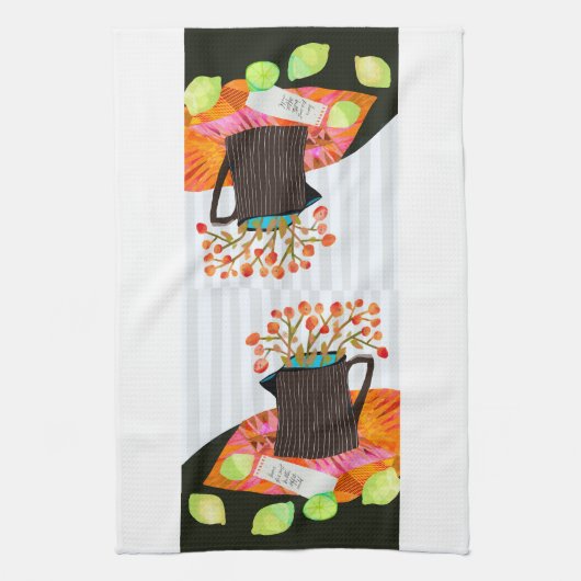 Floral still Kitchen Tea Towel Theedoek (Verticaal)