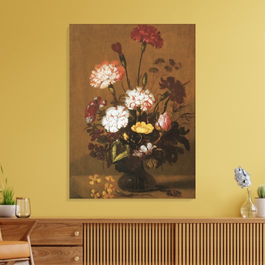 Floral still Life Flowers in Vase,  barokje Canvas Afdruk (Insitu (Woonkamer))