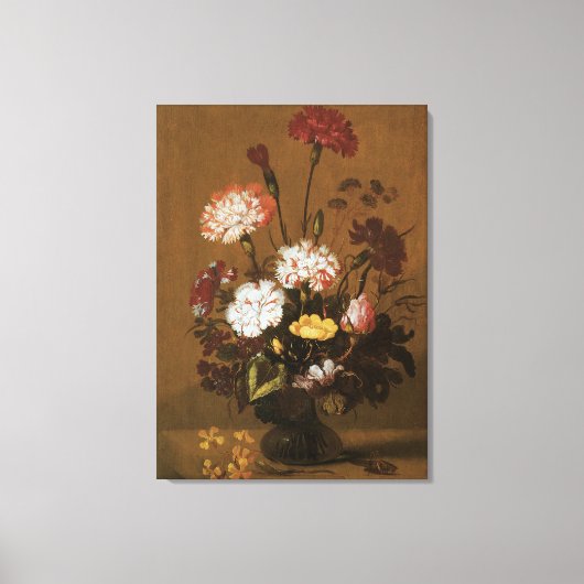 Floral still Life Flowers in Vase, barokje Canvas Afdruk (Voorkant)