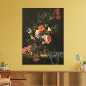 Floral still Life Flowers in Vase,  barokje Canvas Afdruk (Insitu (Woonkamer))