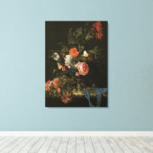 Floral still Life Flowers in Vase,  barokje Canvas Afdruk (Insitu (Houten vloer))