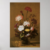 Floral still Life Flowers in Vase, barokje Poster (Voorkant)