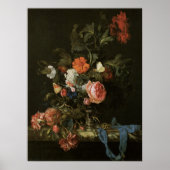 Floral still Life Flowers in Vase, barokje Poster (Voorkant)