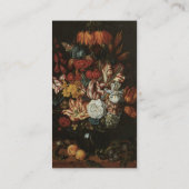 Floral still Life Flowers in Vase,  barokje Visitekaartje (Achterkant)