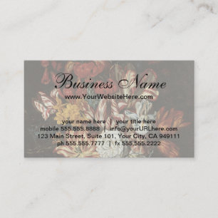 Floral still Life Flowers in Vase, barokje Visitekaartje