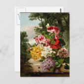 Floral stille levens, mooi kunstschilderij, 1865 briefkaart (Voorkant / Achterkant)