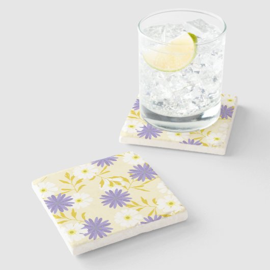 Floral Stone Onderzetter (Zijkant)