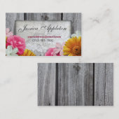 Floral Stone & Rustic Wood Personal Calling Cards Contactkaartje (Voorkant / Achterkant)
