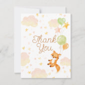 Floral Storybook Fox Baby shower bedankje Bedankkaart (Voorkant)