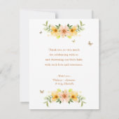 Floral Storybook Fox Baby shower bedankje Bedankkaart (Achterkant)