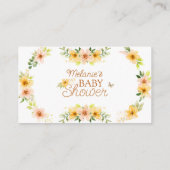 Floral Storybook Fox Baby shower Display Douche Informatiekaartje (Achterkant)
