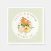 Floral Storybook Fox Baby shower servetten (Voorkant)