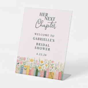 Floral Storybook Haar volgende hoofdstuk Vrijgezel Reclamebord Met Voetstuk