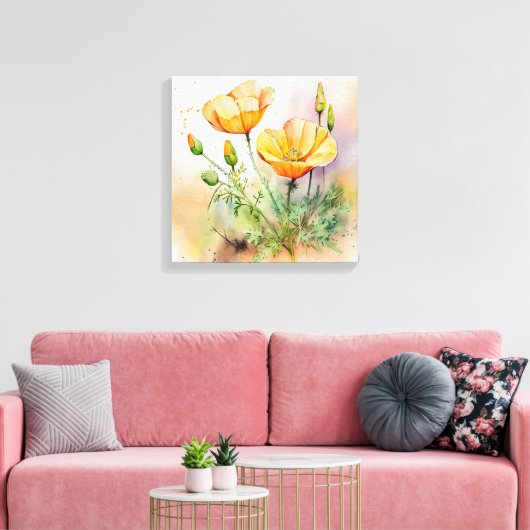 Floral Stretched Canvas Afdrukken (Insitu (Woonkamer))