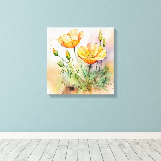 Floral Stretched Canvas Afdrukken (Insitu (Houten vloer))