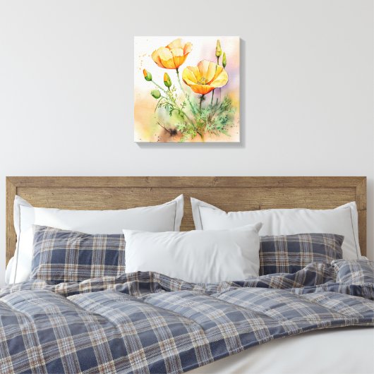 Floral Stretched Canvas Afdrukken (Insitu (Slaapkamer))