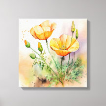 Floral Stretched Canvas Afdrukken