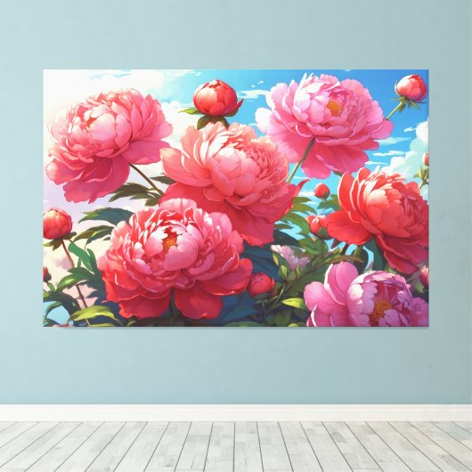 Floral Stretched Canvas Afdrukken (Insitu (Houten vloer))