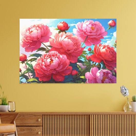 Floral Stretched Canvas Afdrukken (Insitu (Woonkamer))