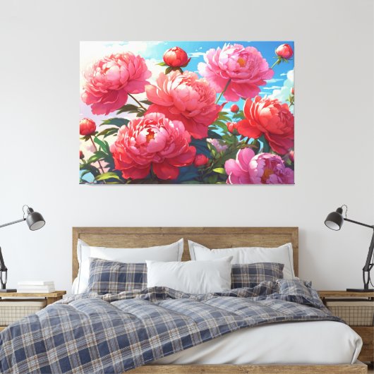 Floral Stretched Canvas Afdrukken (Insitu (Slaapkamer))