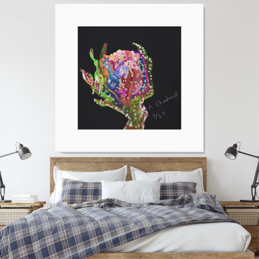 Floral Stretched Canvas Kunst (Insitu (Slaapkamer))