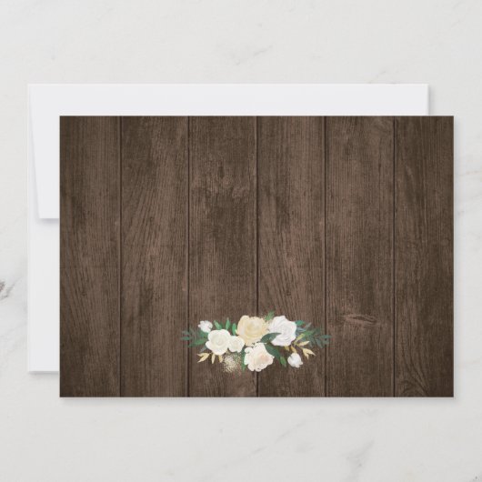 Floral String Lights Rustic Country Save the Date (Achterkant)