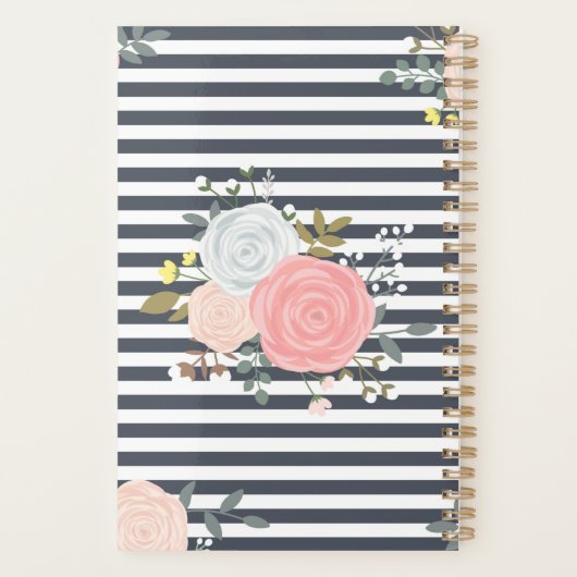 Floral Stripe  2022 Planner voor haar (Achterkant)