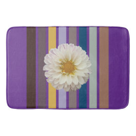 Floral Stripe Botanical Bath Mat
