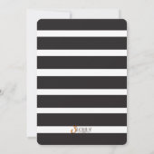 Floral Stripe Bridal Shower Invitations Kaart (Achterkant)
