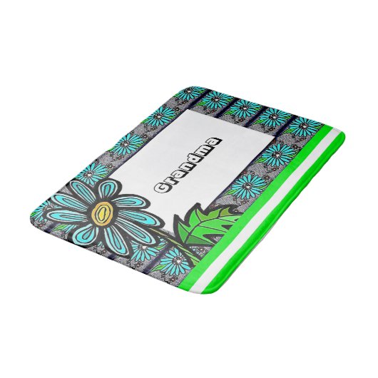 Floral Stripe Grandma Bathroom Bath Mat (Gekanteld)