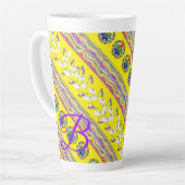 Floral Stripe Latte Mok (Linkerhoek)