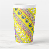 Floral Stripe Latte Mok (Voorkant)