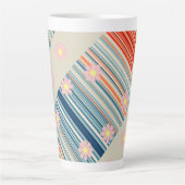 Floral Stripe Latte Mok (Voorkant)