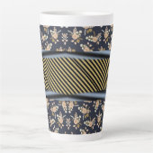 Floral Stripe Latte Mok (Voorkant)