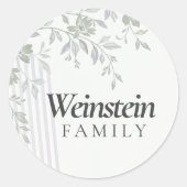 Floral Stripe Leaf Purim Sticker (Voorkant)